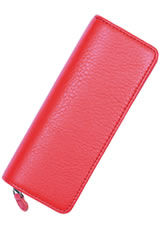 Sea Coral Taccia Dual-pen Leather Pouch Pen Carrying Cases