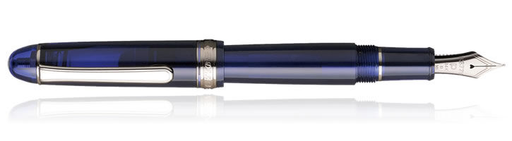 Chartres Blue Chrome Platinum 3776 Century Fountain Pens