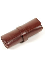 Brown Aston Leather Rollup Pen Carrying Cases