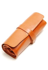 Tan Aston Leather Rollup Pen Carrying Cases