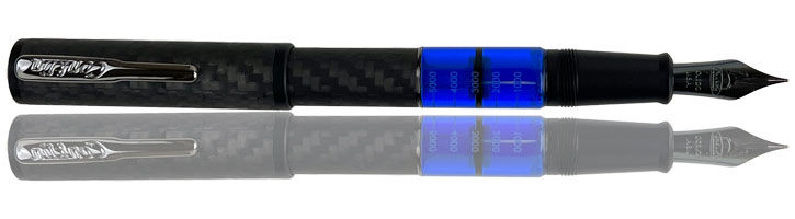 Blue Carbon Conklin Word Gauge Fountain Pens
