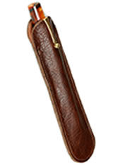 Brown Aston Leather One Pen Slip Pen Carrying Cases