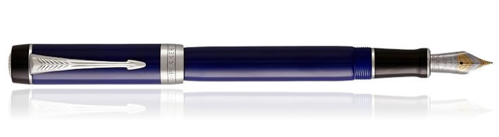 Blue Black CT Parker Duofold Centennial Fountain Pens