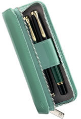 Green Pelikan Leather Pen Carrying Cases