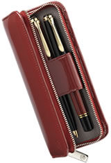 Red Pelikan Leather Pen Carrying Cases