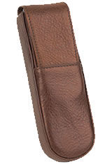 Rounded Brown Aston Leather 2 Pen Box Pen Carrying Cases