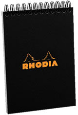 Black Rhodia A6 Spiral Memo & Notebooks