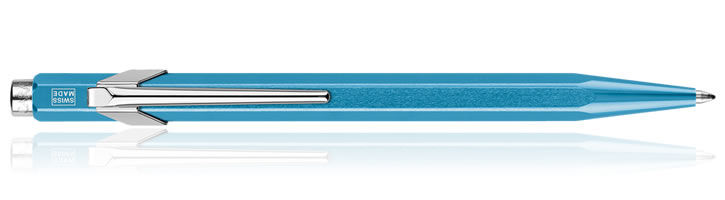 Turquoise Caran dAche 849 Metal-X Ballpoint Pens
