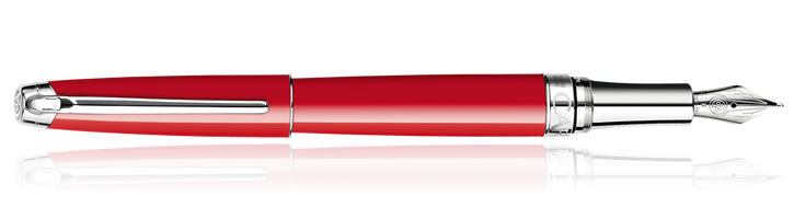 Scarlet Red Caran dAche Leman Fountain Pens
