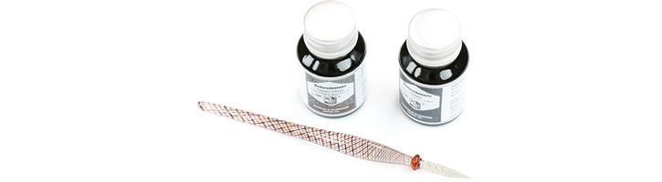 Leipziger Schwarz/Verdigris Rohrer & Klingner Gift Set - Ink & Glass Dip Pens