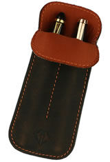 Rawhide Orange Dee Charles Designs Double Sleeve Pen Carrying Cases