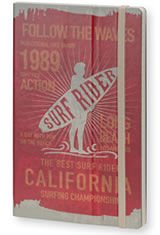 Surf Rider Long Beach 1989 Red Stifflexible Vintage Surfing Small Memo & Notebooks