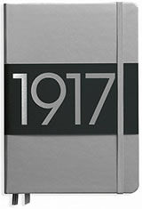 Silver- Dotted Leuchtturm1917 A5 Metallic Edition Memo & Notebooks