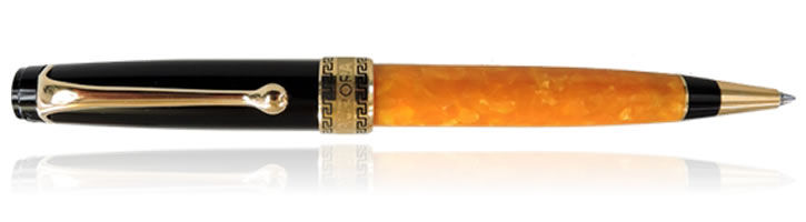 Black Resin Marbled Orange Aurora Optima O' Sole Mio Ballpoint Pens