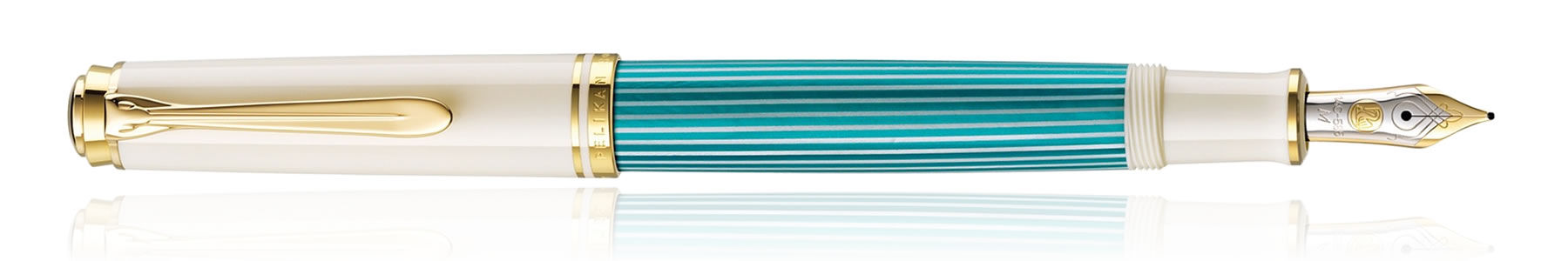 筆記具 Pelikan Souveran M600 Turquoise-white Pelikan M600 Turquoise and White | dapprman