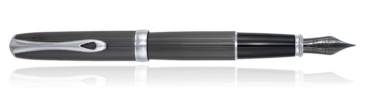 Guilloche Black/Chrome Diplomat Excellence A2 Fountain Pens