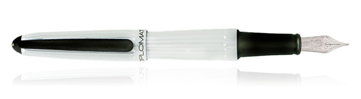 Lacquered White Diplomat Aero Fountain Pens