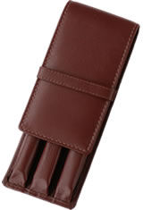 Vintage Brown Girologio Triple Top Flap Pen Carrying Cases