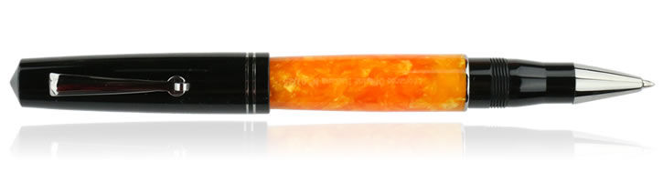 Orange Black Gloss Ruthenium Leonardo Officina Italiana Exclusive Momento Zero Rollerball Pens