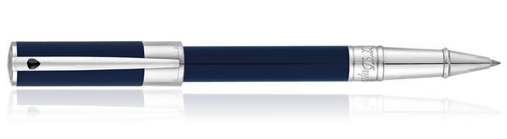 Blue Chrome S.T. Dupont D-Initial Rollerball Pens