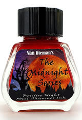 Bonfire Night - Shimming Ink Van Diemans Ink Midnight(30ml) Fountain Pen Ink