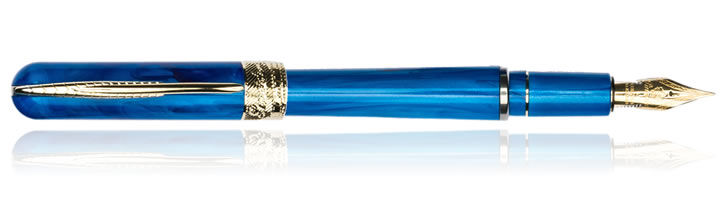 Neptune Blue Pineider Avatar UR Deluxe 14kt gold nib Fountain Pens