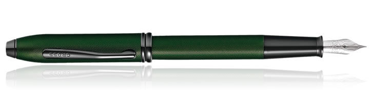 Green PVD Micro Knurl Cross Townsend Fountain Pens