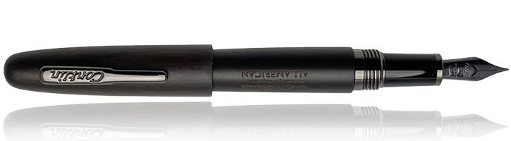 Ebony / Gunmetal Conklin All American Limited Edition Ebony Wood Fountain Pens