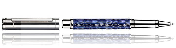 Wave Blue / Platinum Otto Hutt Design 04 Rollerball Pens