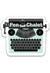 Typewriter Green Pen Chalet Retro Sticker Swag