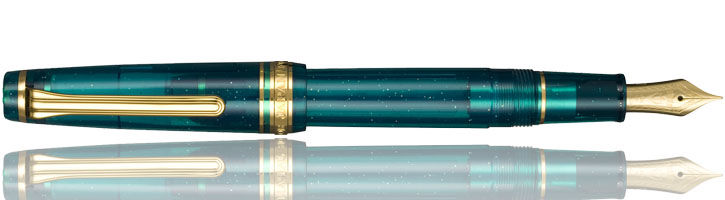 Blue Green Nebula Sailor Professional Gear Slim Blue Green Nebula Fountain Pens