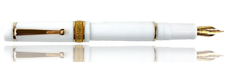 Dama (Mirror Solid White / Gold) Maiora Mytho Fountain Pens