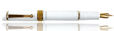 Maiora Mytho Fountain Pens in Dama (Mirror Solid White / Gold)