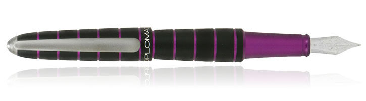 Black/Purple Diplomat Elox Rings Fountain Pens