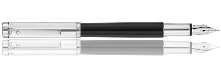 Pinstripe / Black Lacquer Waldmann Liberty Fountain Pens