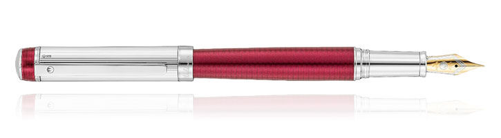 Pinstripe/Burgundy 18kt Waldmann Grandeur Fountain Pens