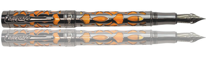 Orange / Gunmetal Conklin Endura Deco Crest Fountain Pens