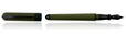 Pineider Avatar UR Matte Black Fountain Pens in Military Green