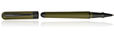 Pineider Avatar UR Matte Black Rollerball Pens in Military Green