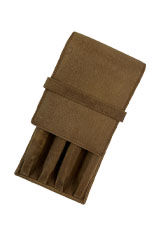 Saddle Tan Girologio Top Flap 4 Pen Carrying Cases
