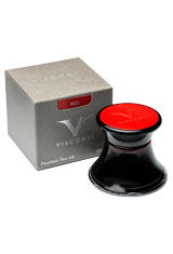 Red Visconti Glass Inkwell 50ml Fountain Pen Ink