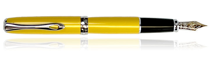 Yellow Chrome Diplomat Excellence A2 (14k nib) Fountain Pens