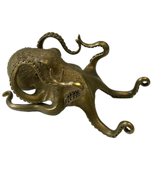 COPPERTIST.WU Wondrous Octopus Brass Pen Holder Pen Rests & Display Cases