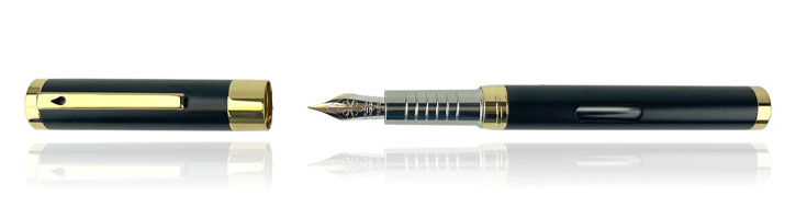Black/Gold 14kt gold nib Diplomat Nexus Fountain Pens