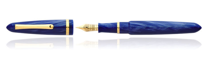 Glittering Blue Montegrappa Venetia Celluloid Fountain Pens