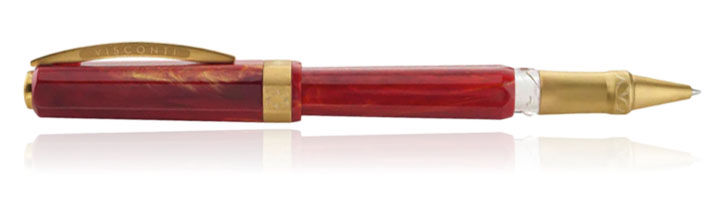 Red Visconti Opera Gold Rollerball Pens