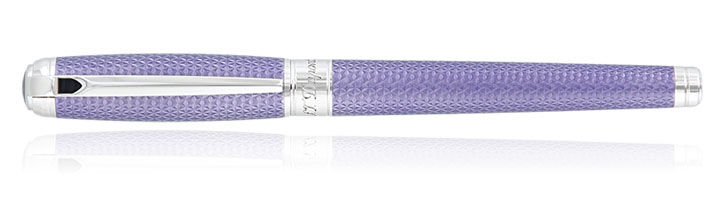 Lilac / Palladium trim S.T. Dupont Velvet Firehead Guilloche Rollerball Pens