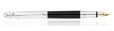 Waldmann Pocket Fountain Pens in Lines Pattern/Black Lacquer/Gold nib