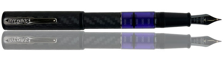 Purple Conklin Carbon Fiber Stealth Word Gauge Fountain Pens