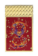 Line 2 Burgundy/Golden S.T. Dupont Year of the Dragon Lighters